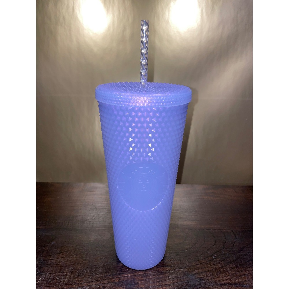 Starbucks Siren Lavender‎ Studded Venti Cold Cup 24 oz Tumbler with Straw